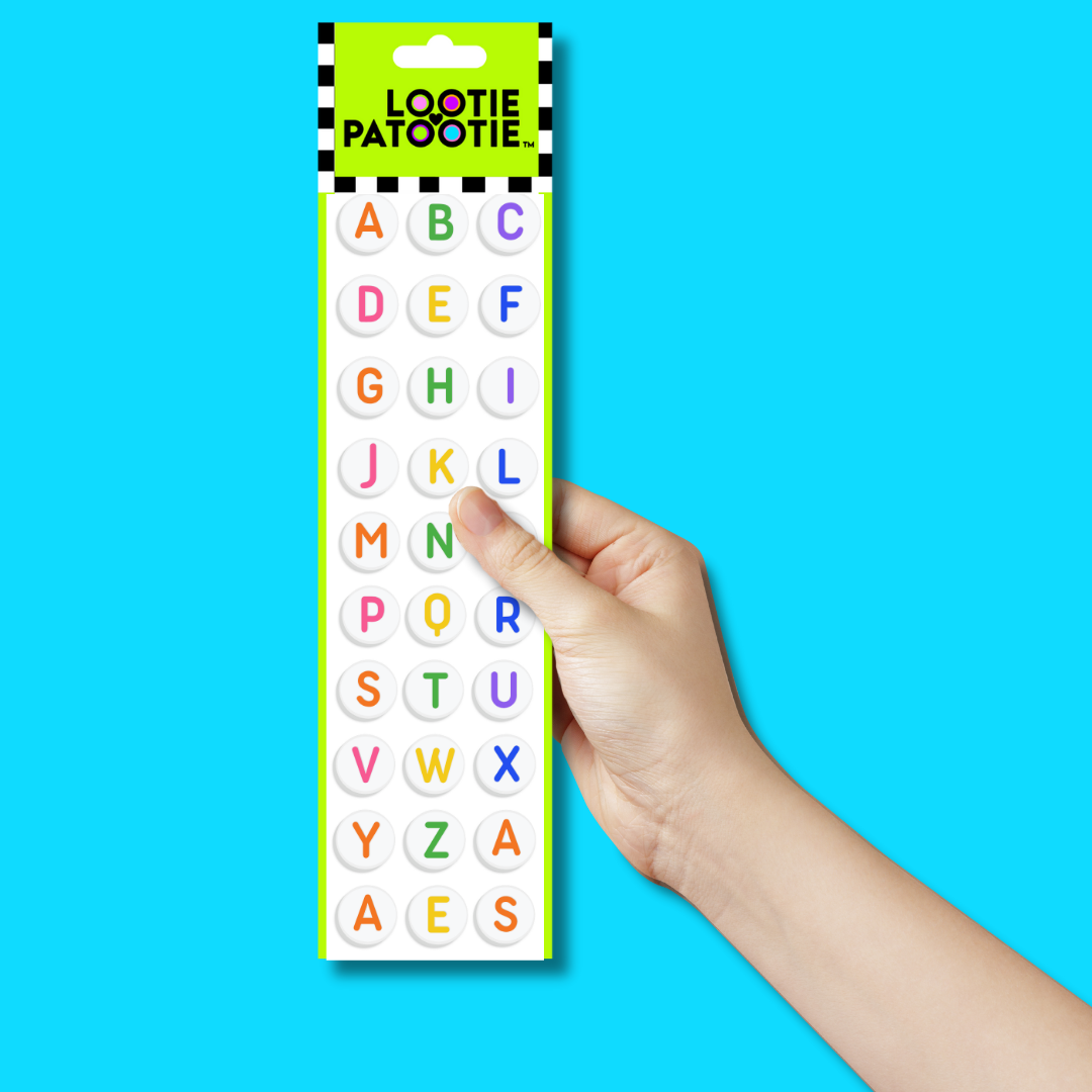 Coloured Letter Beads Sticker Strip