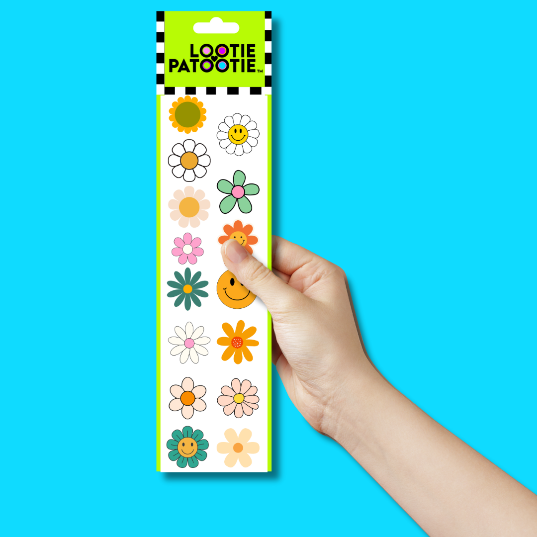 Groovy Flower Sticker Strip