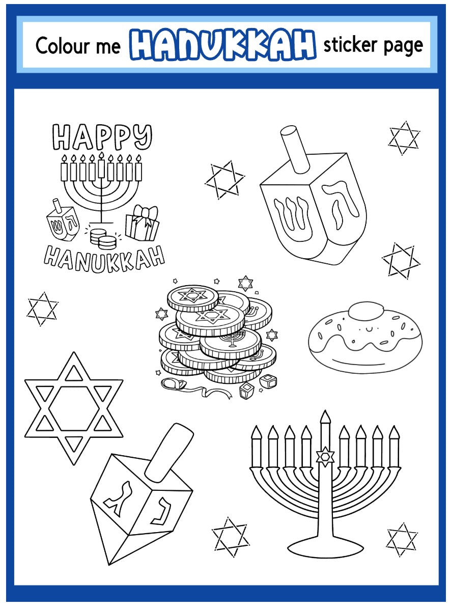 Colour Me Hanukkah Stickers