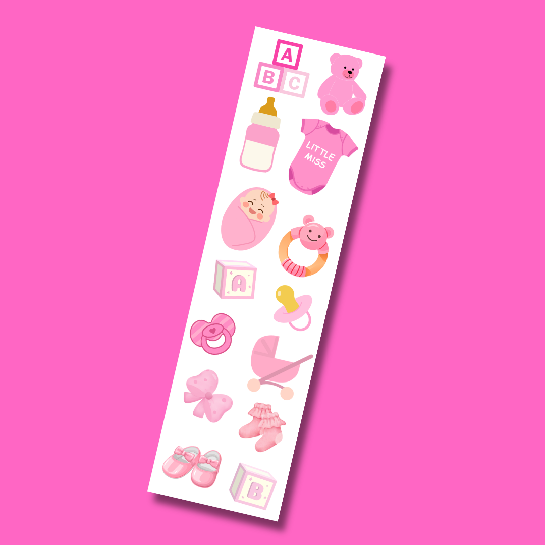 It's a Girl Sticker Strip