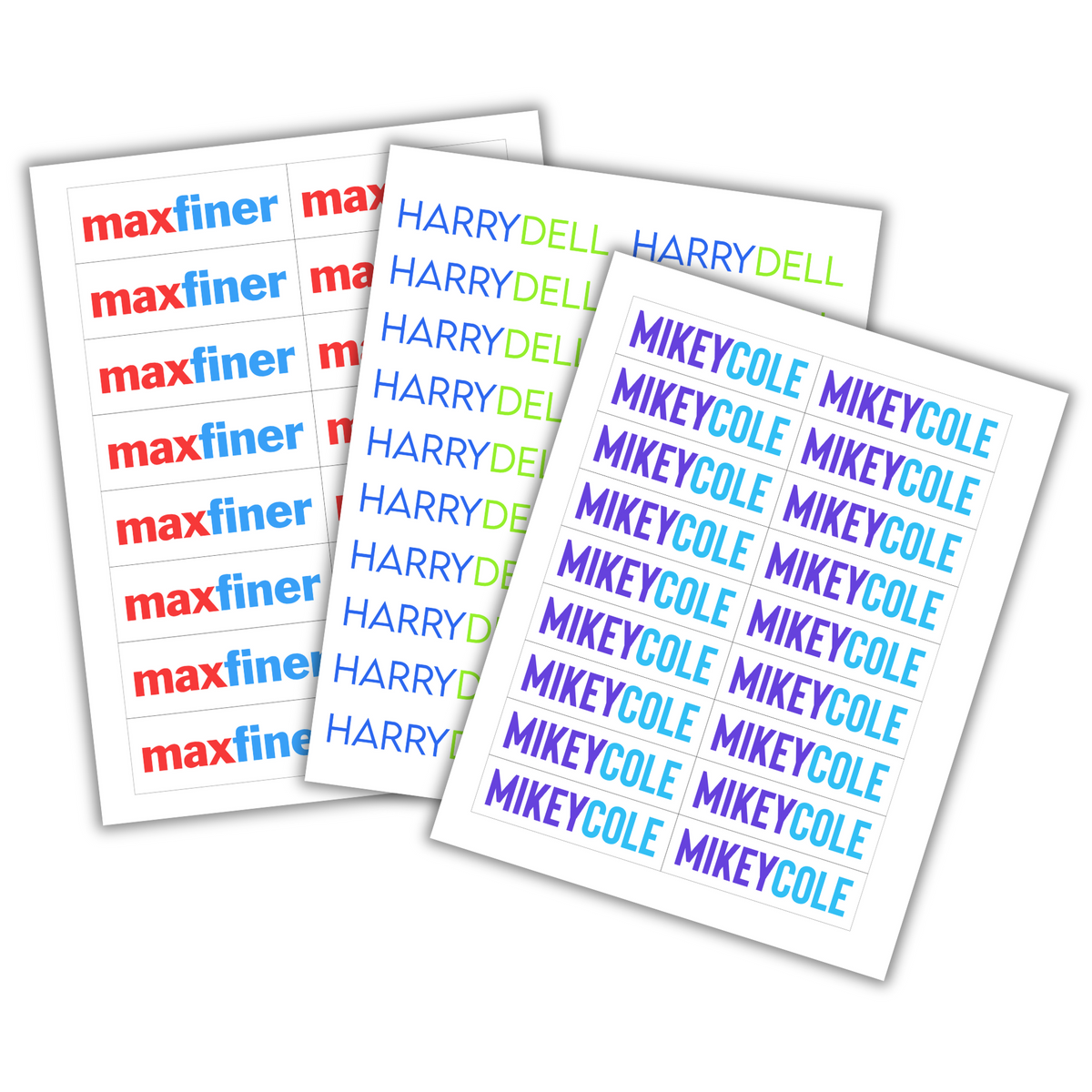 Simple Name Stickers