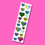 Leopard Hearts Sticker Strip