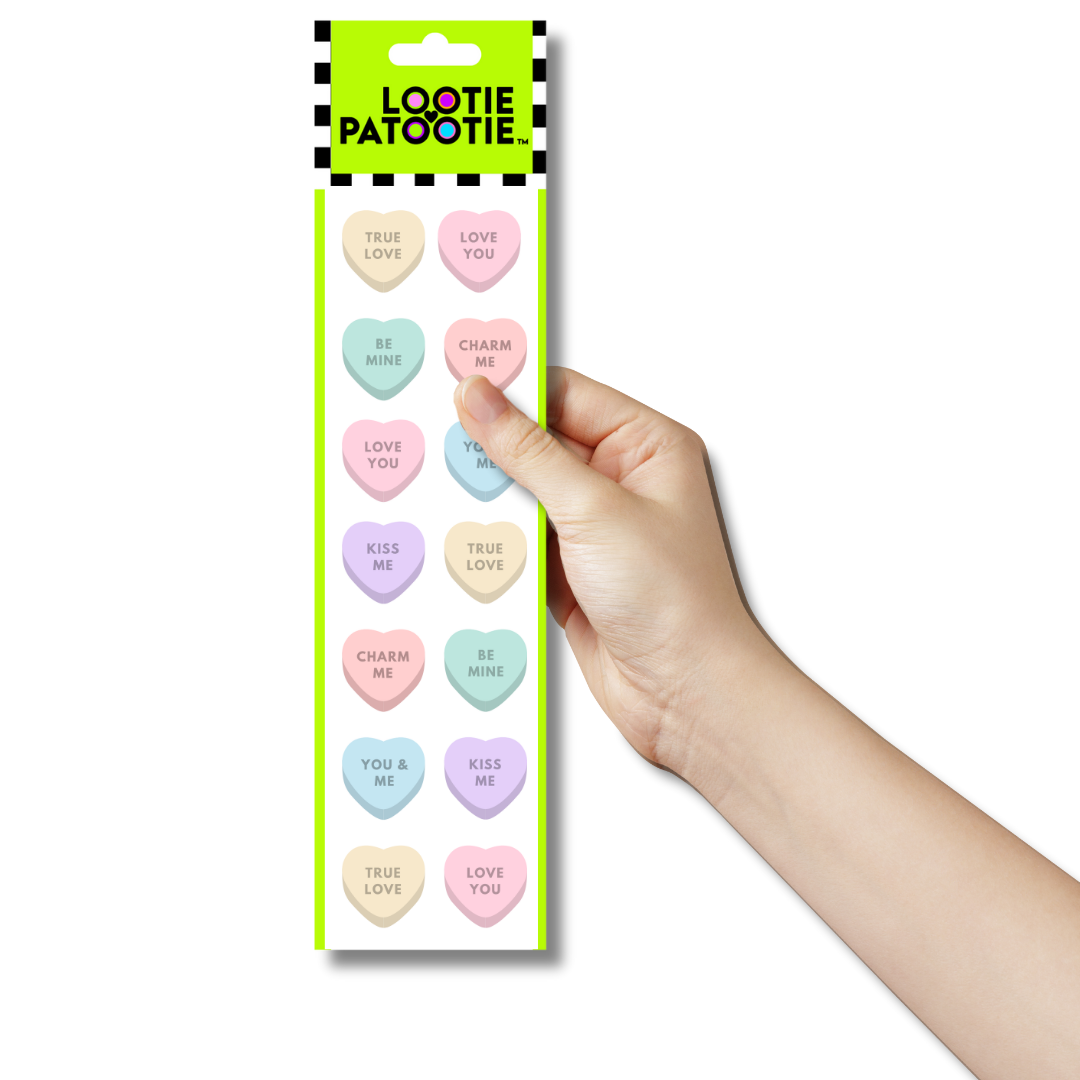 Love Hearts Sticker Strip