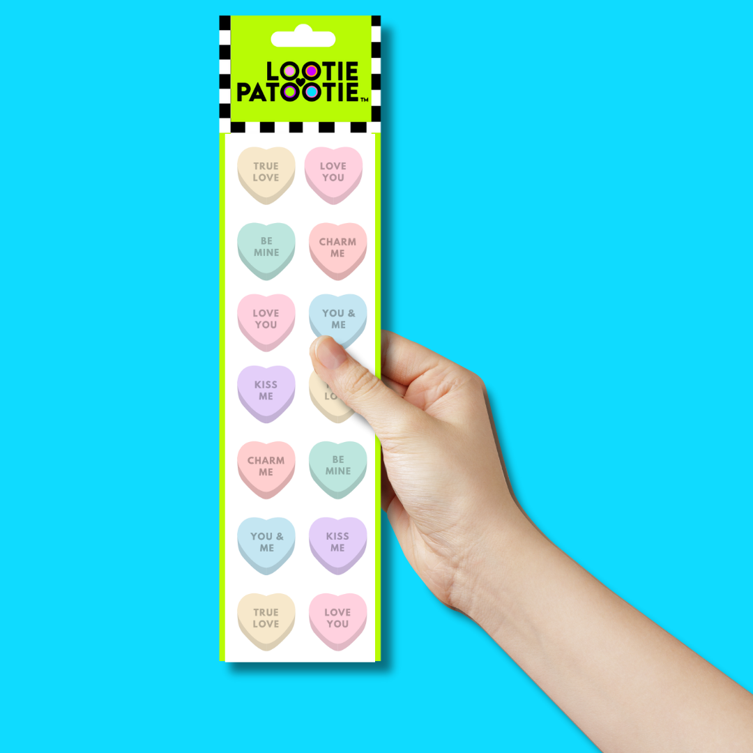Love Hearts Sticker Strip
