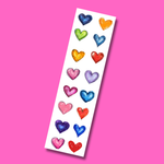 Scribble Hearts Sticker Strip