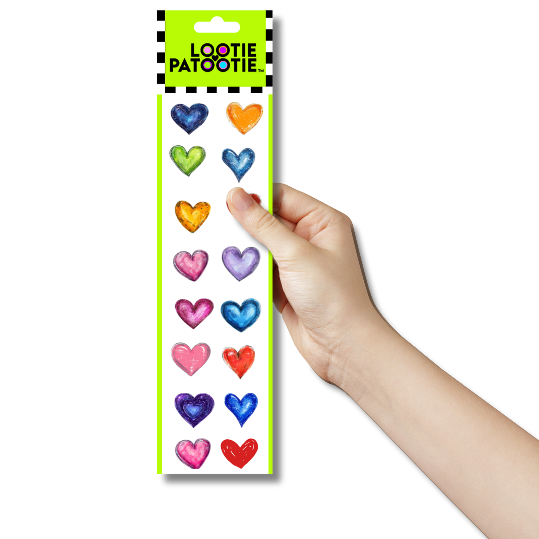 Scribble Hearts Sticker Strip