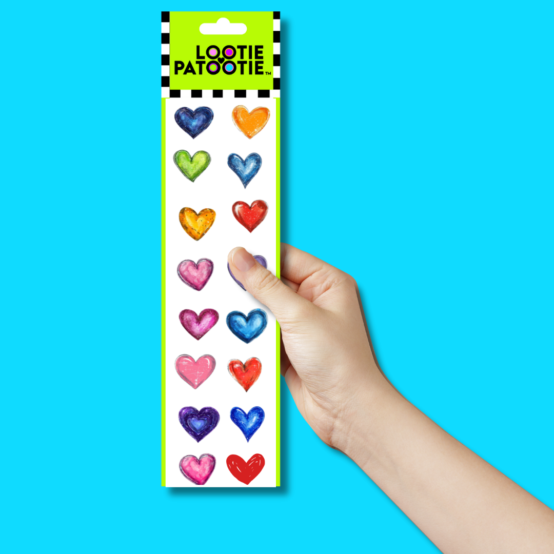 Scribble Hearts Sticker Strip