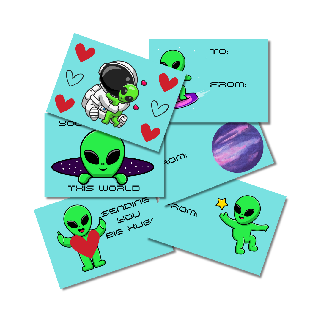 Space Age Valentine's Day Card Packs