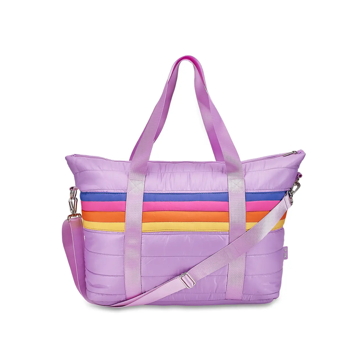 Puffer Rainbow Tote Bag Purple