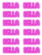 Colourful Name Sticker Sheets (Set of 12)