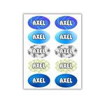 Oval Blue Name Stickers