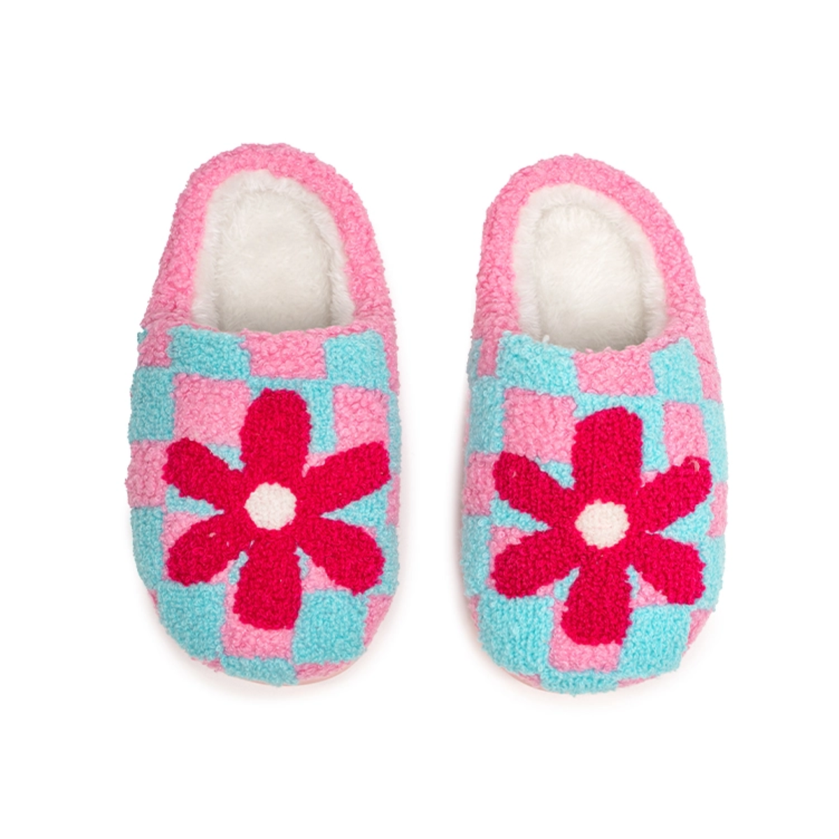 Checkered Flower Slippers