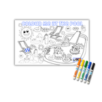 Pool Party Colouring Placemat