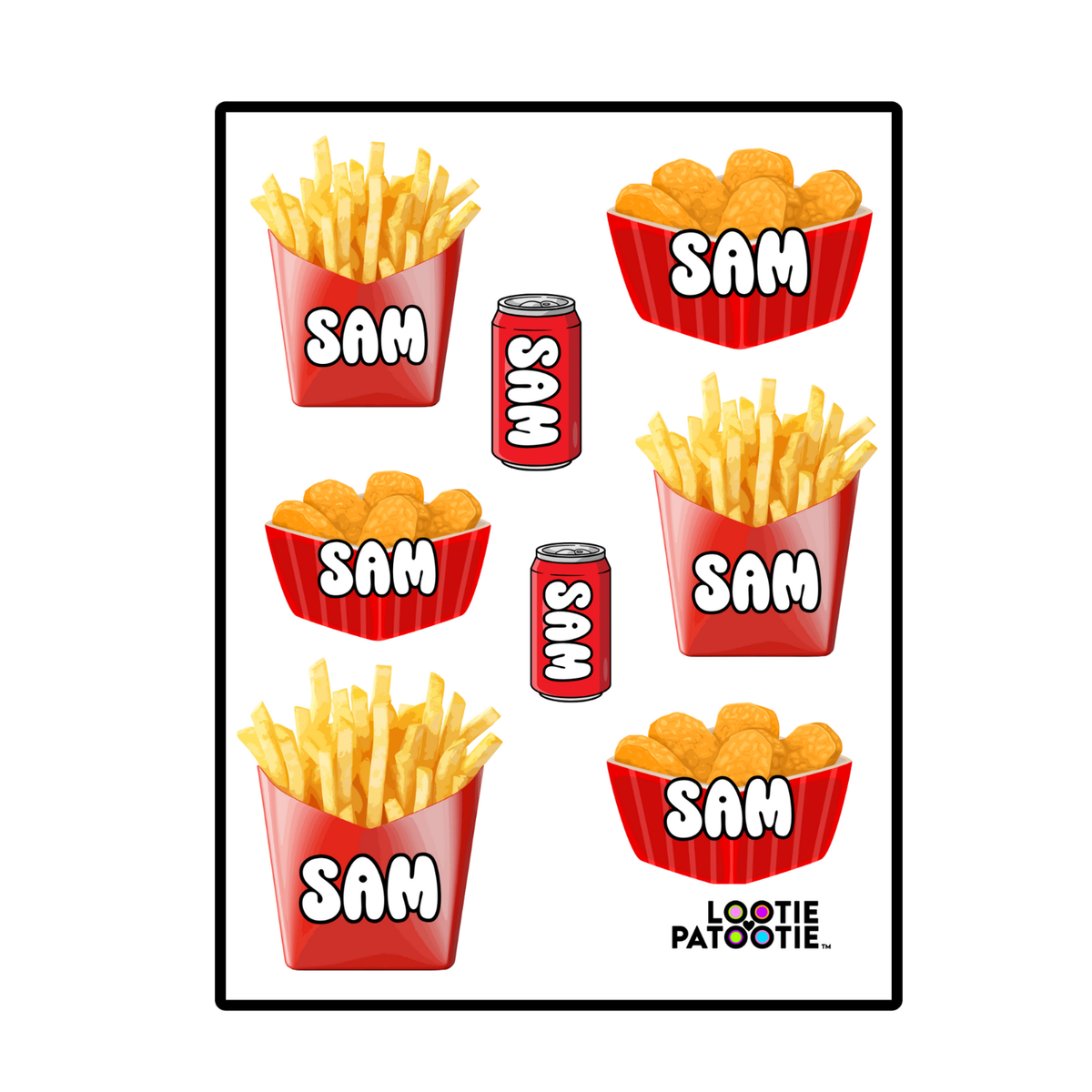 Fast Food Name Stickers