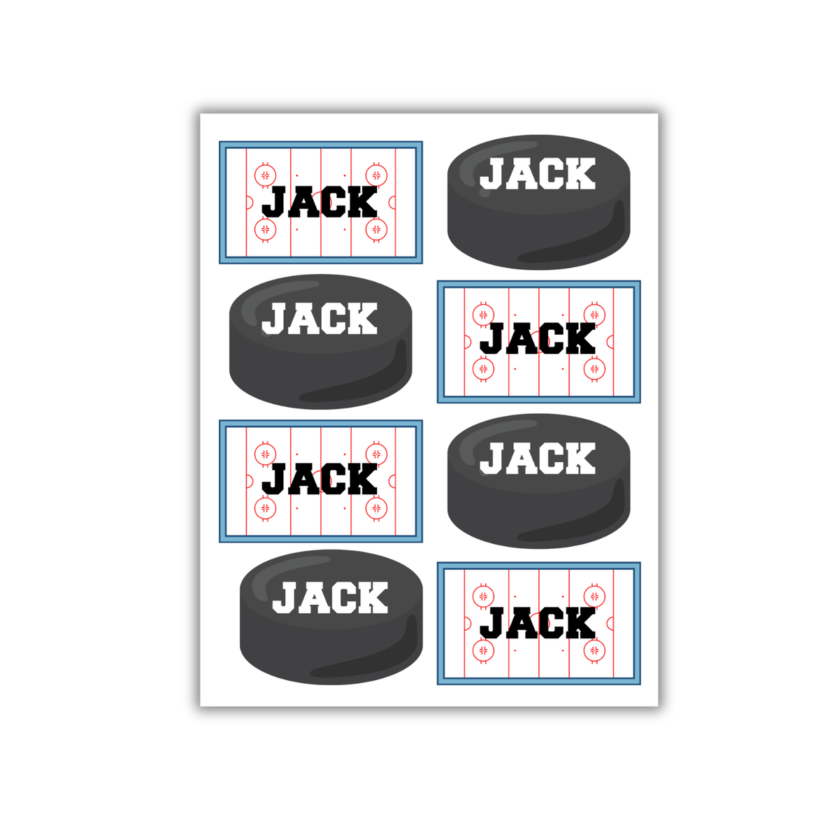 Hockey Name Stickers