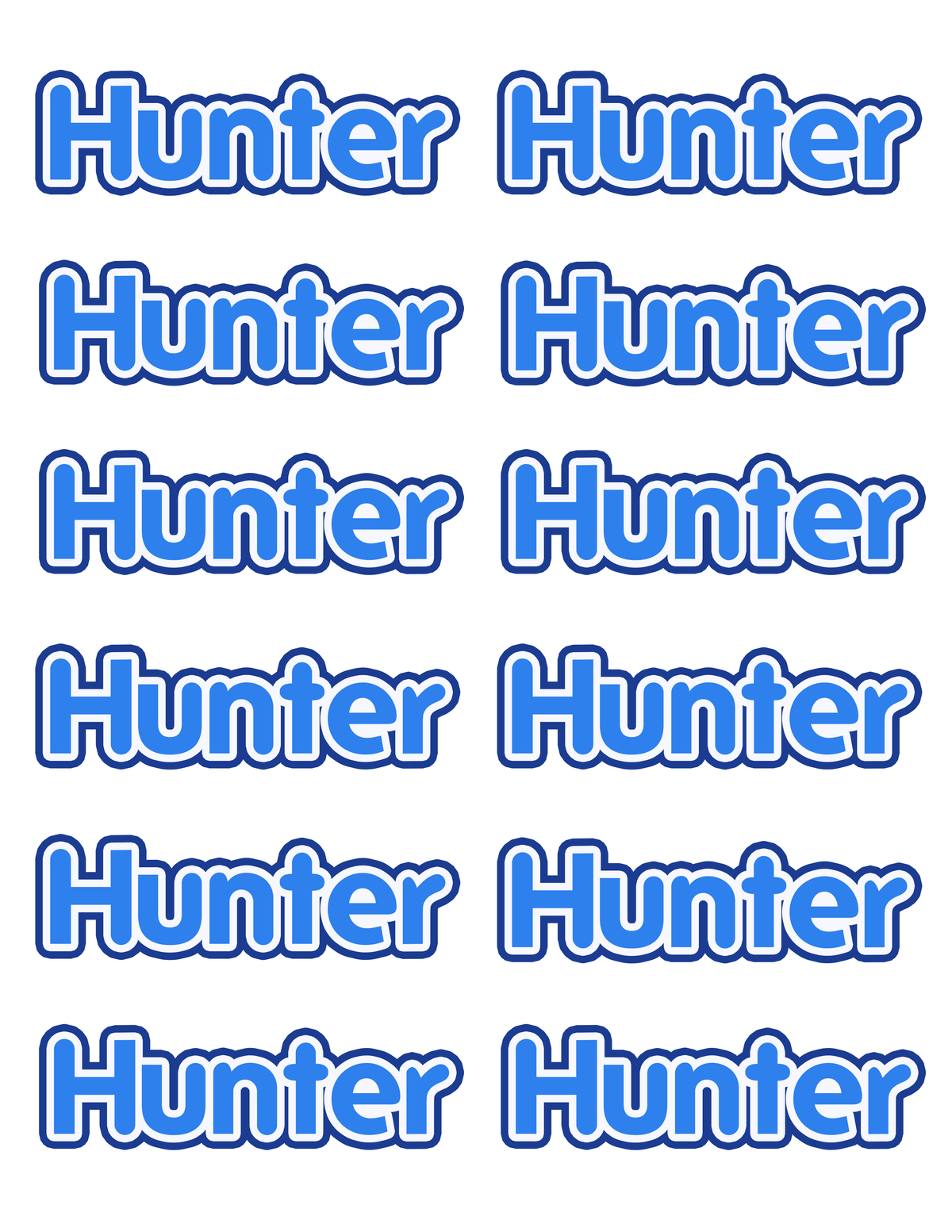 Colourful Name Sticker Sheets (Set of 12)