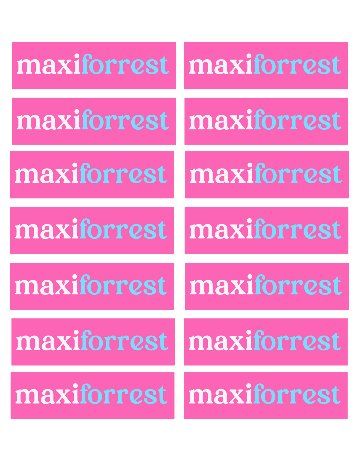 Colour Block Name Tag Stickers