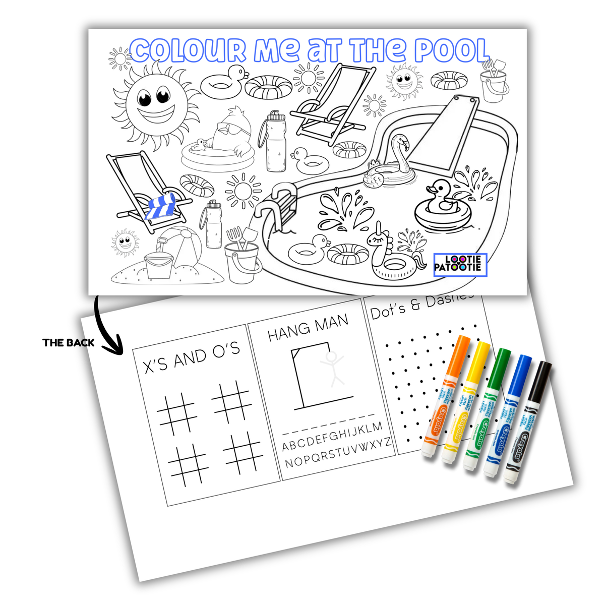 Pool Party Colouring Placemat