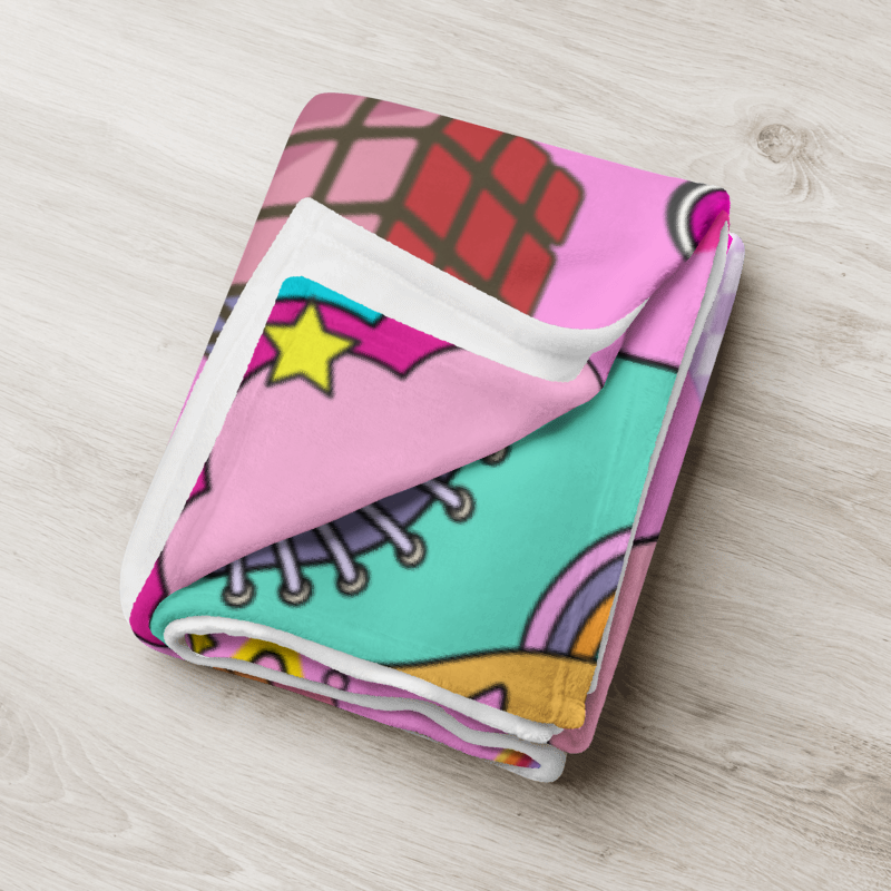 SP x LP Retro Funky Fleece Name Blanket