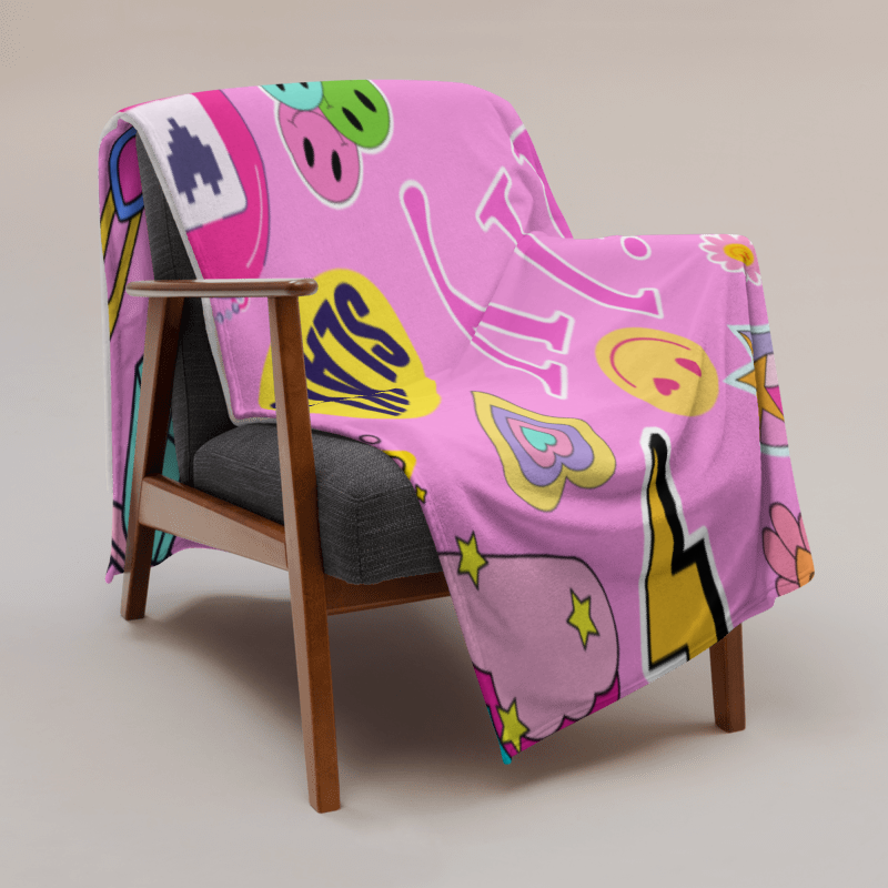SP x LP Retro Funky Fleece Name Blanket