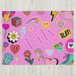 SP x LP Retro Funky Fleece Name Blanket