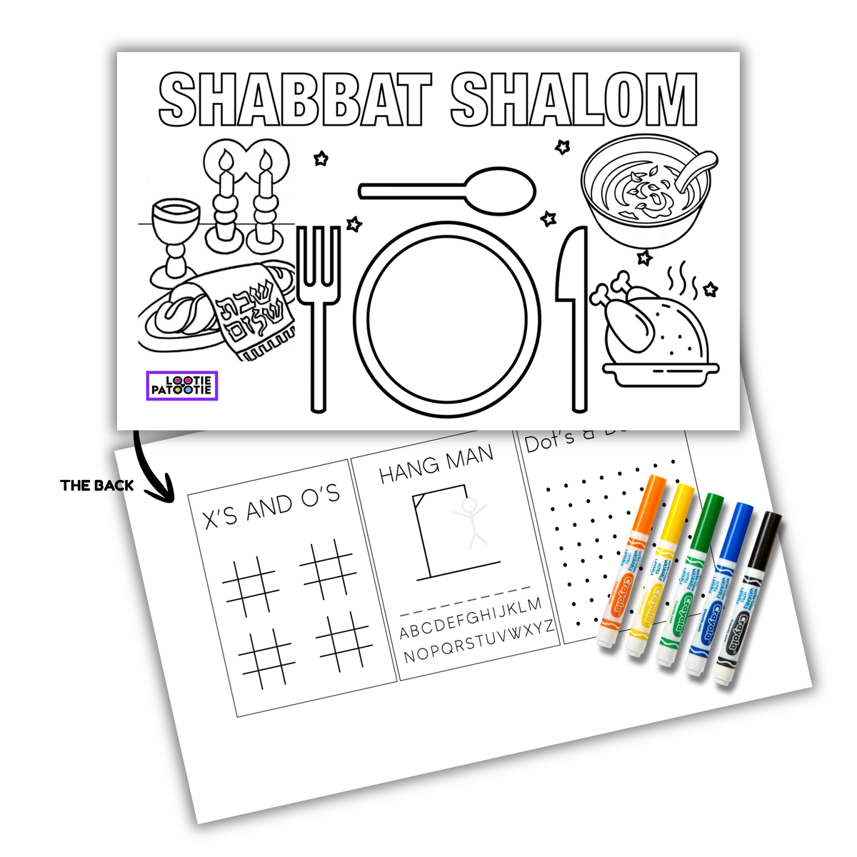 Shabbat Shalom Colouring Placemat