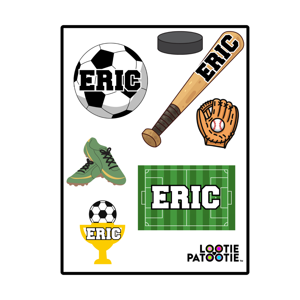 Sports Name Stickers