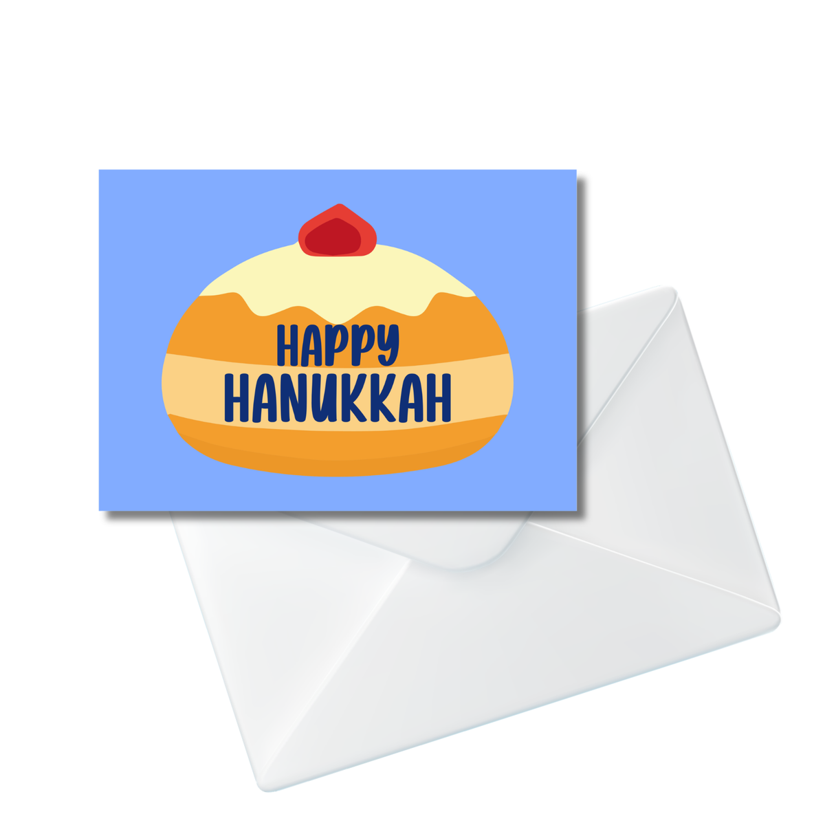 Bold Jelly Donut Hanukkah Note Card